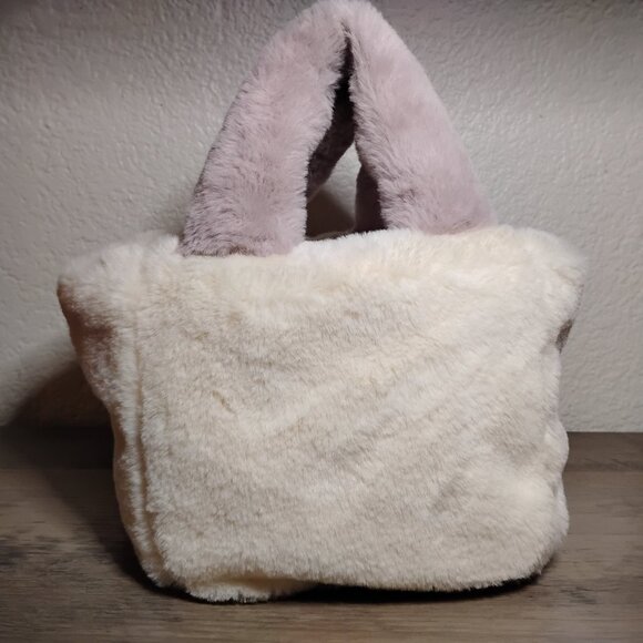 Mon Petit Bonheur Fuzzy Plush Tote Bag — Cozy / Soft Girl / Winter Aesthetic - Picture 7 of 9
